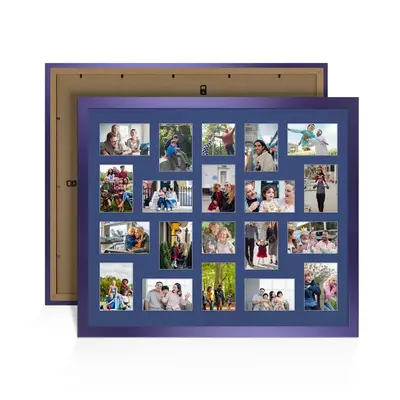 Purple Colour Multi Aperture Photo Frame 6X4 (x18) and 4X4 (x2) Pictures – Collage Wall Frame For Family Photos – 80x70cm Picture Frame Size