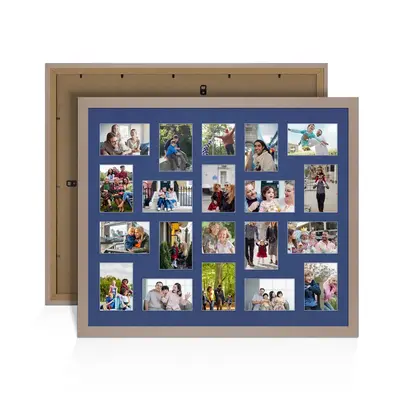 Rose Gold Colour Multi Aperture Photo Frame 6X4 (x18) and 4X4 (x2) Pictures – Collage Wall Frame for Family Photos – 80x70cm Picture Frame Size