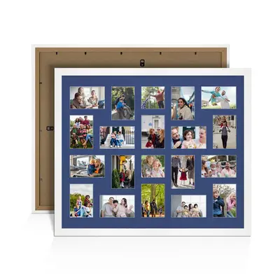 White Colour Multi Aperture Photo Frame 6X4 (x18) and 4X4 (x2) Pictures – Collage Wall Frame For Loved Ones Photos – 80x70cm Frame Size