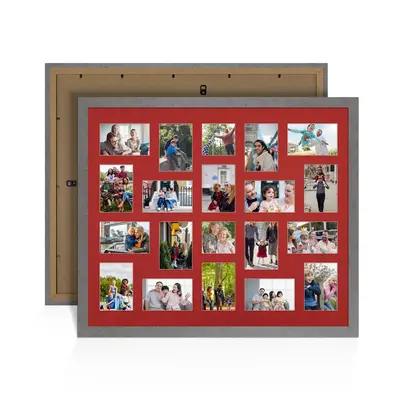 Grey Marble Colour Multi Aperture Photo Frame 6X4 (x18) and 4X4 (x2) Pictures – Collage Wall Frame for Family Photos – 80x70cm Picture Frame Size