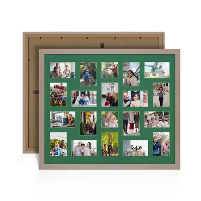 Rose Gold Colour Multi Aperture Photo Frame 6X4 (x18) and 4X4 (x2) Pictures – Collage Wall Frame For Family Photos – 80x70cm Picture Frame Size