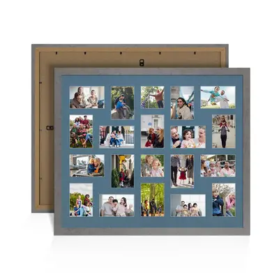 Grey Marble Colour Multi Aperture Photo Frame 6X4 (x18) and 4X4 (x2) Pictures – Collage Wall Frame For Family Photos – 80x70cm Picture Frame Size