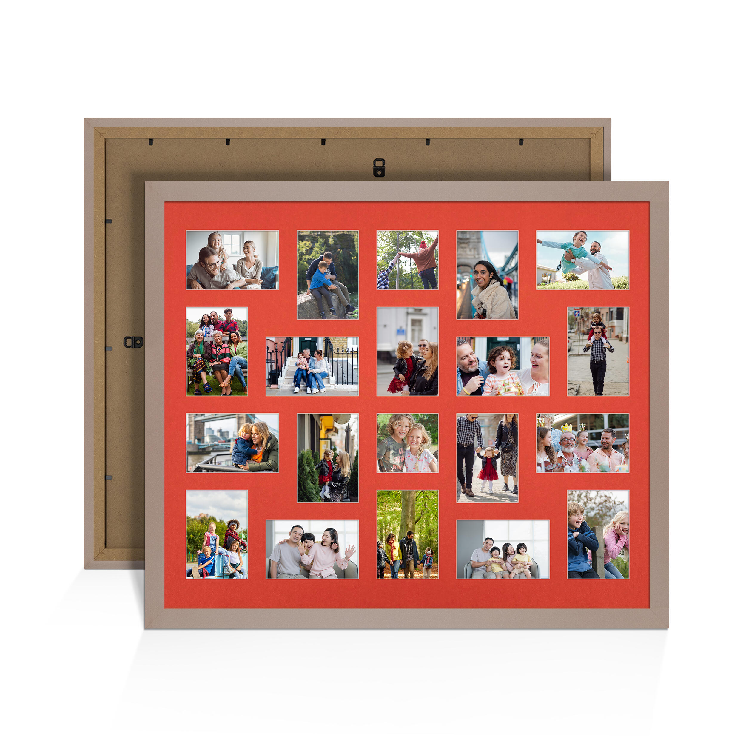 Rose Gold Colour Multi Aperture Photo Frame 6X4 (x18) and 4X4 (x2) Pictures – Collage Wall Frame For Family Photos – 80x70cm Picture Frame Size