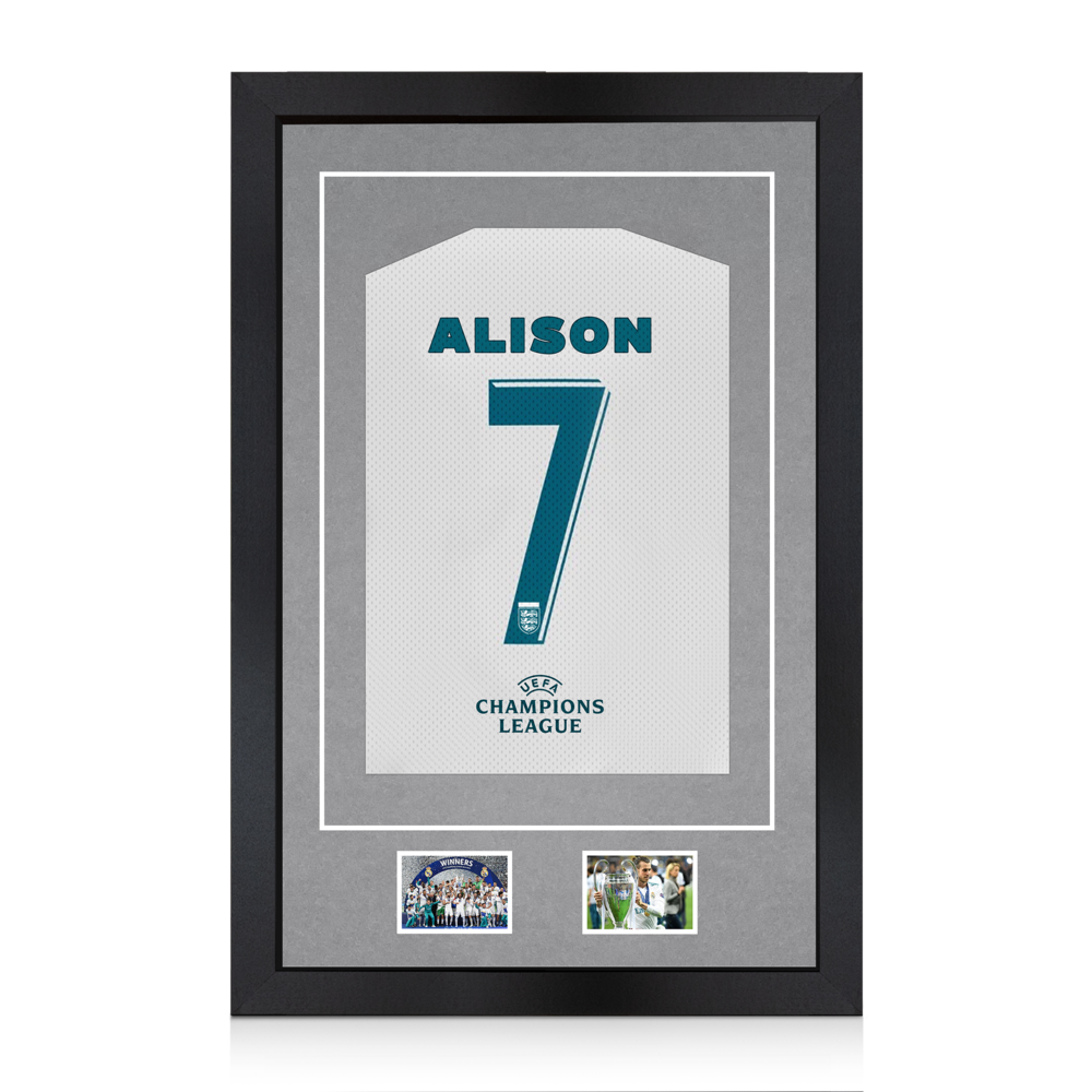 90x60cm Black Football Shirt Frame - With Mid Grey Mount & Perspex Front - Fits Football, Rugby, Cricket & Marathon Jerseys