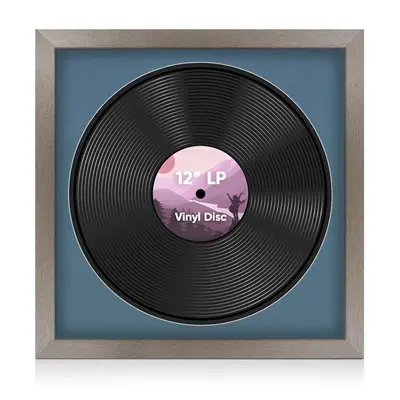 16X16" Aluminium Modern Vinyl Record Frame With Pompador Mount 12 Inch LP Disc - Stylish Display Frame